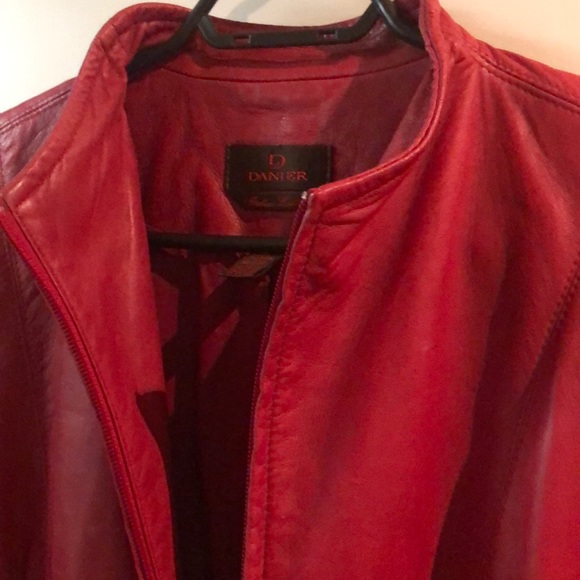 Jackets & Blazers - Daniel red leather trench coat